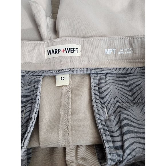 Warp + Weft Mens Size 30 Shorts Irish Cream NPT Newport Chino Flat Front - Picture 3 of 6